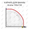 Карниз для ванны Aquanet Arona 150х150 Усиленный 20 мм MrKARNIZ фото 1