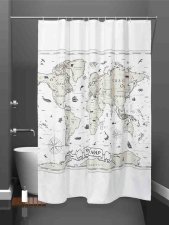 Штора для ванной 200х200 Nautical World Map II