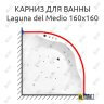 Карниз для ванны Akrilan Laguna del Medio 160х160 Усиленный 25 мм MrKARNIZ фото 1